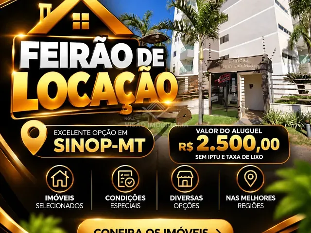 Apartamento 2 quartos e 1 banheiro, para alugar, no bairro Jardim Maringá em Sinop