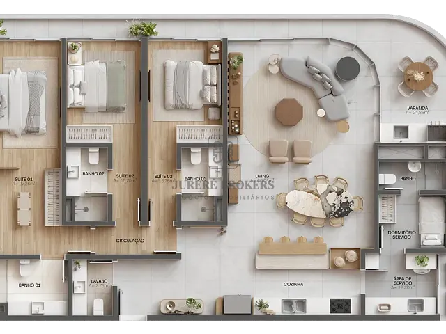 Apartamento 3 quartos e 4 banheiros, à venda, no bairro Jurerê em Florianópolis