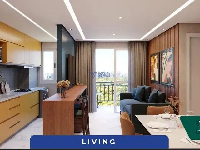Apartamento 2 quartos e 1 banheiro, à venda, no bairro Conjunto Residencial Galo Branco em São José dos Campos