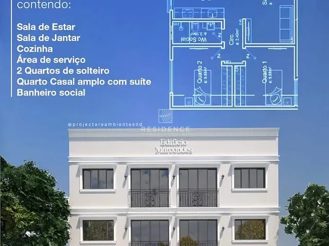 Apartamento 2 quartos e 1 banheiro, à venda, no bairro Jardim Belvedere em Volta Redonda