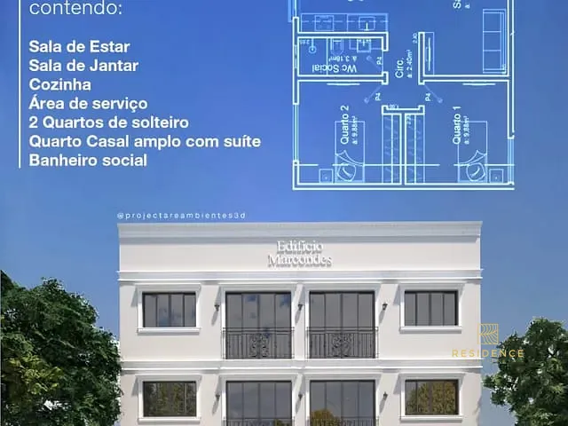 Apartamento 2 quartos e 1 banheiro, à venda, no bairro Jardim Belvedere em Volta Redonda
