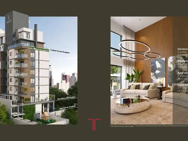 Apartamento 2 quartos e 3 banheiros, à venda, no bairro Água Verde em Curitiba