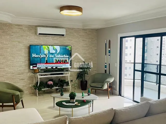 Apartamento com 155m² 4 quartos e 5 banheiros, à venda ou para alugar, no bairro Pitangueiras em Guarujá