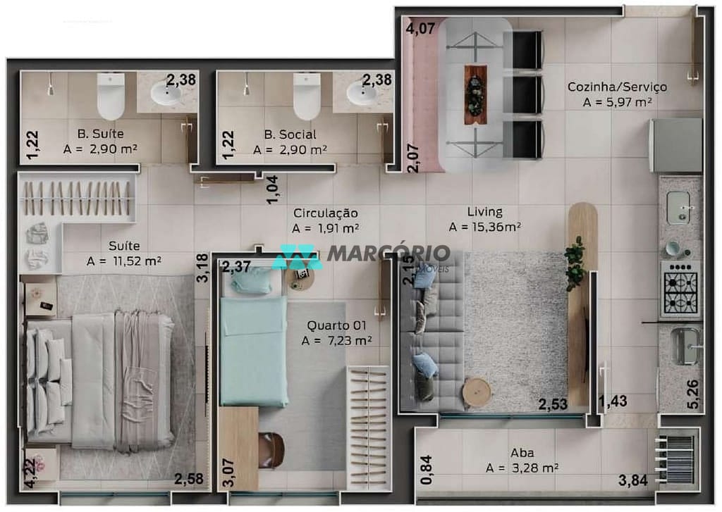 Apartamento à venda com 2 quartos, 60m² - Foto 21