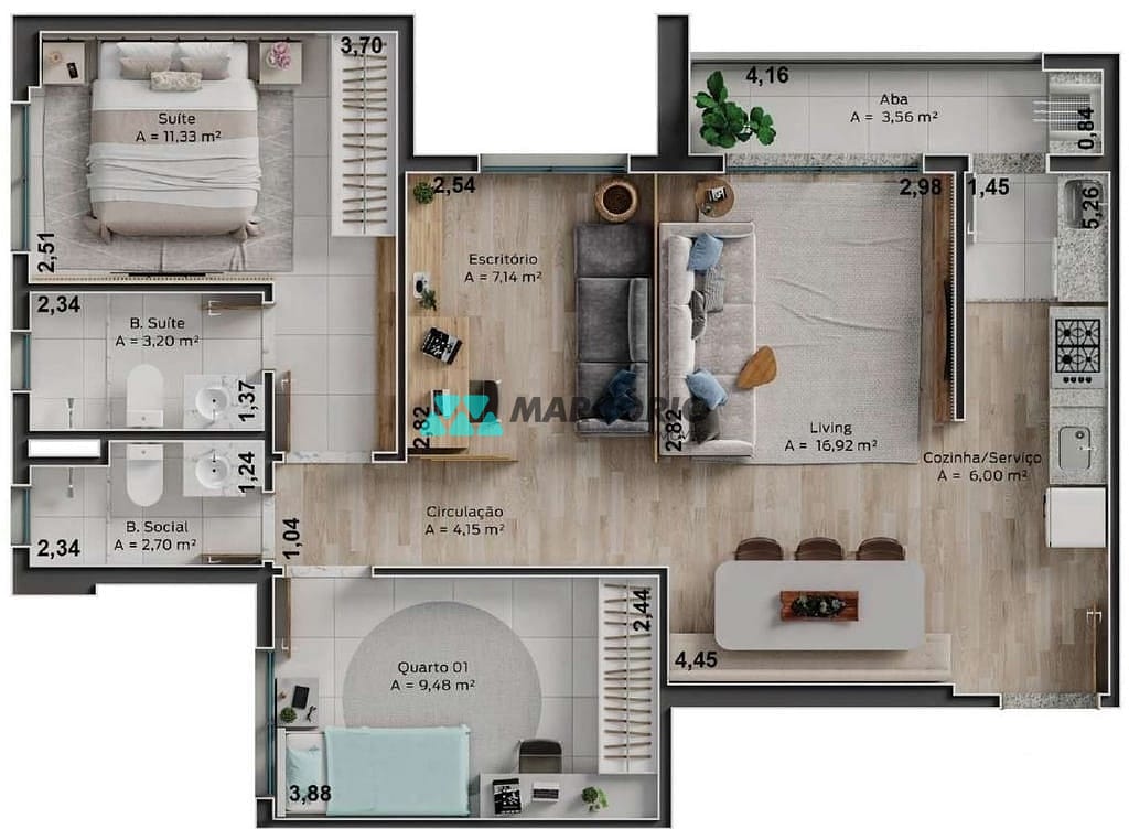 Apartamento à venda com 2 quartos, 60m² - Foto 23