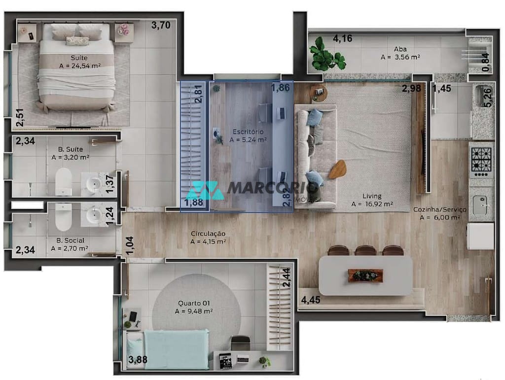 Apartamento à venda com 2 quartos, 60m² - Foto 24
