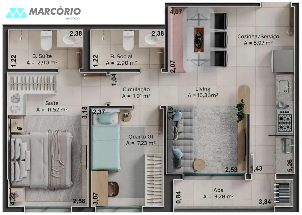 Apartamento, 2 quartos, 60 m² - Foto 21
