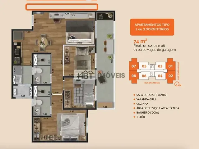 Apartamento 3 quartos e 2 banheiros, à venda, no bairro Vila Aviação em Bauru