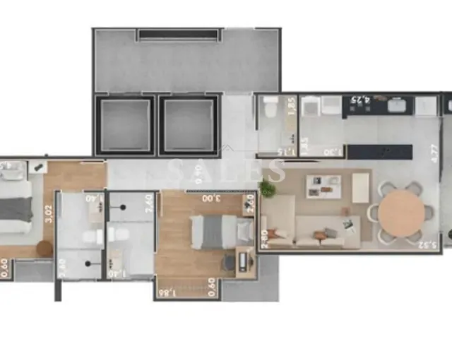 Apartamento com 88m² 2 quartos e 3 banheiros, à venda, no bairro Santa Helena em Juiz de Fora