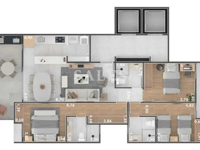 Apartamento com 110m² 3 quartos e 3 banheiros, à venda, no bairro Santa Helena em Juiz de Fora