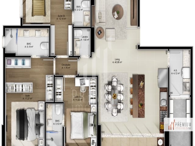 Apartamento com 133m², à venda, no bairro FAZENDA em ITAJAÍ