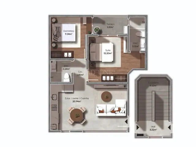 Apartamento com 77m² 2 quartos e 3 banheiros, à venda, no bairro Rio Pequeno em Camboriú