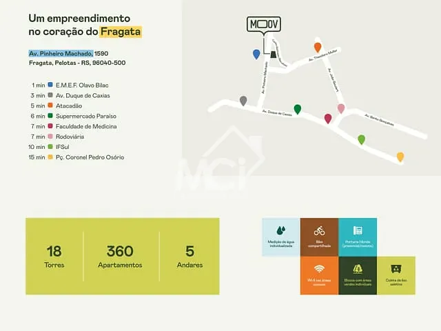 Apartamento 2 quartos e 1 banheiro, à venda, no bairro Fragata em Pelotas
