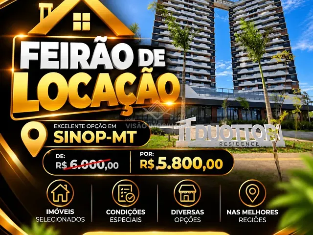 Apartamento 3 quartos e 1 banheiro, para alugar, no bairro Jardim das Itaúbas em Sinop