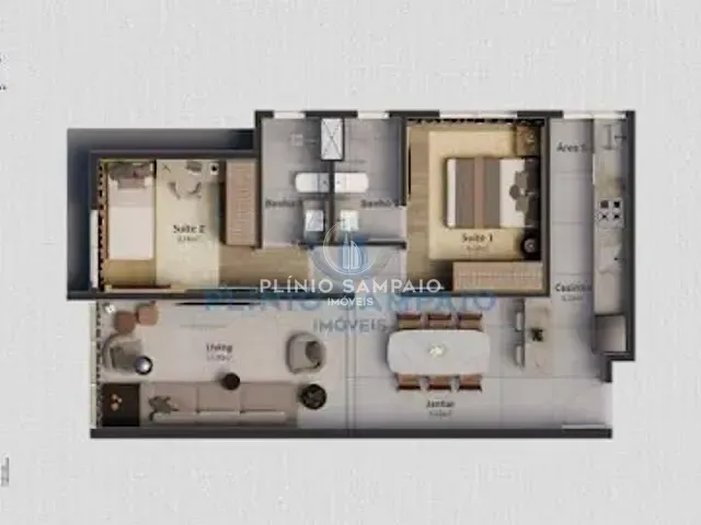 Apartamento com 120m² 2 quartos e 3 banheiros, à venda, no bairro Barro Vermelho em Vitória