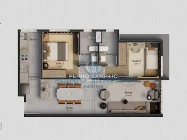 Apartamento com 120m² 2 quartos e 3 banheiros, à venda, no bairro Barro Vermelho em Vitória