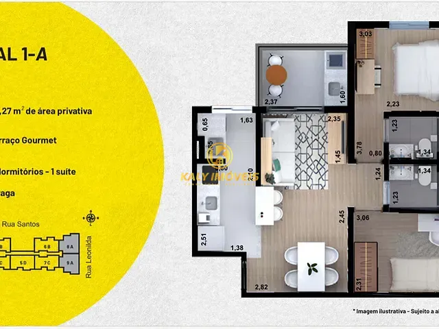 Apartamento 2 quartos e 1 banheiro, à venda, no bairro Utinga em Santo André