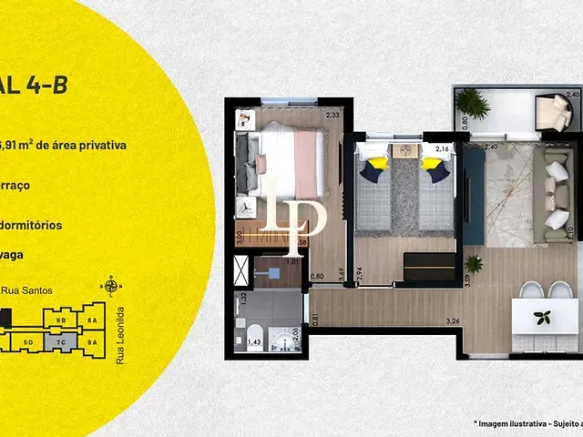 Apartamento 2 quartos e 1 banheiro, à venda, no bairro Utinga em Santo André