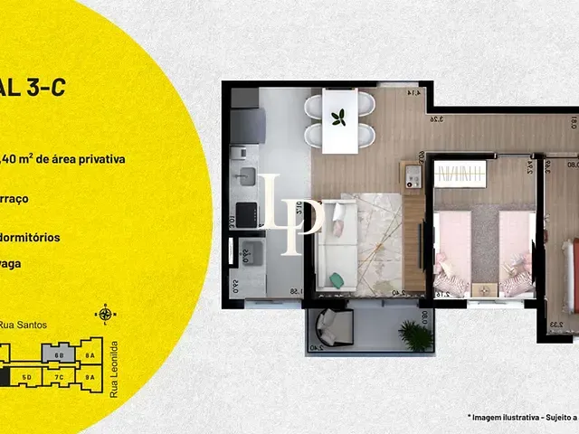 Apartamento 2 quartos e 1 banheiro, à venda, no bairro Utinga em Santo André
