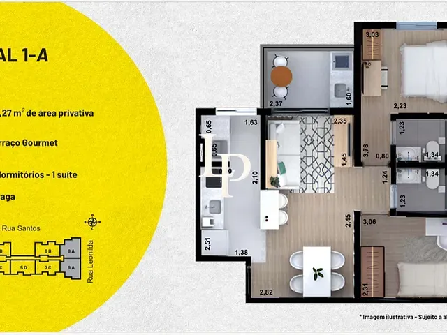 Apartamento 2 quartos e 1 banheiro, à venda, no bairro Utinga em Santo André