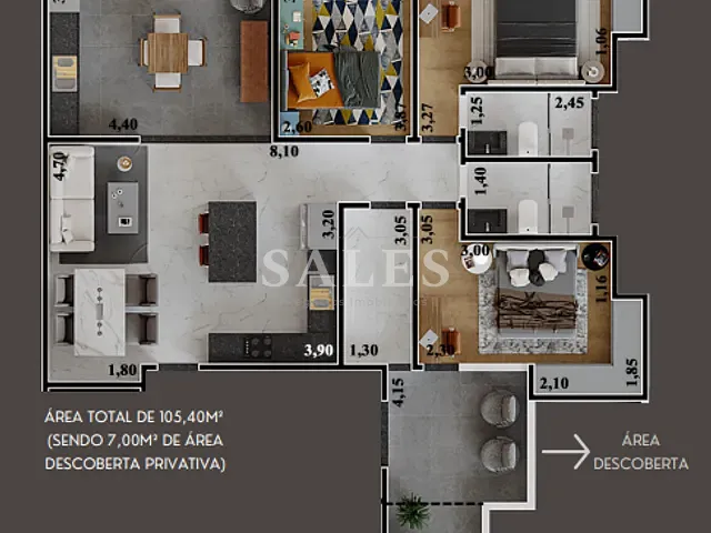 Apartamento com 105m² 3 quartos e 2 banheiros, à venda, no bairro Aeroporto em Juiz de Fora