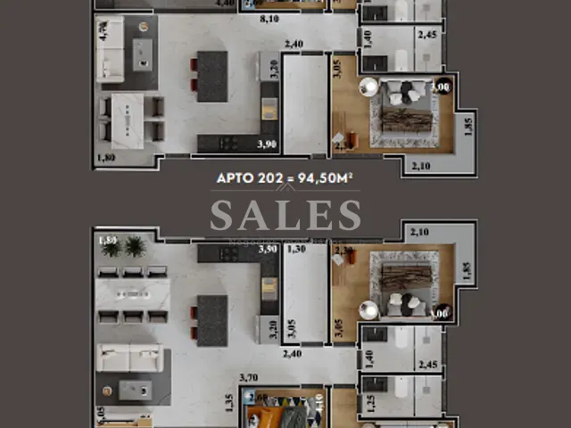 Apartamento com 95m² 3 quartos e 2 banheiros, à venda, no bairro Aeroporto em Juiz de Fora