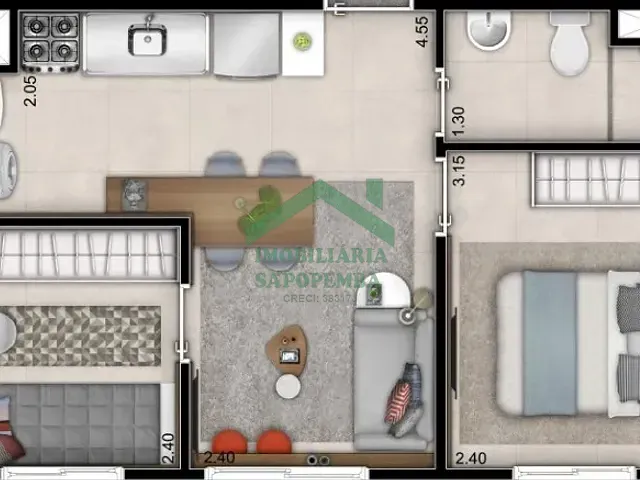 Apartamento 2 quartos e 1 banheiro, à venda, no bairro Vila Portuguesa em São Paulo