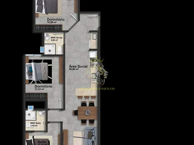 Apartamento com 101m² 3 quartos e 2 banheiros, à venda, no bairro São Francisco de Assis em Camboriú