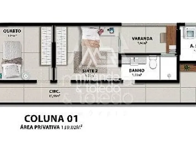 Apartamento com 78m² 2 quartos e 2 banheiros, à venda, no bairro Muquiçaba em Guarapari
