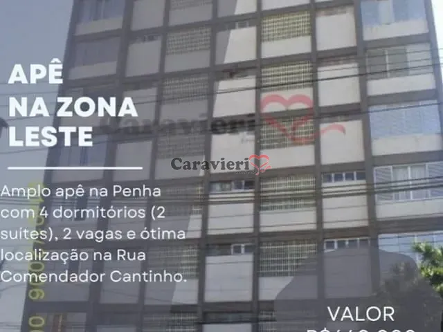 Apartamento 4 quartos e 3 banheiros, à venda, no bairro Penha em São Paulo