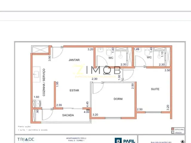 Apartamento com 55m² 2 quartos e 2 banheiros, à venda, no bairro Bonfim Paulista em Ribeirão Preto