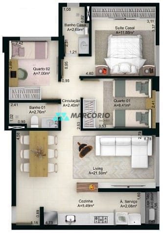 Apartamento à venda com 2 quartos, 60m² - Foto 29
