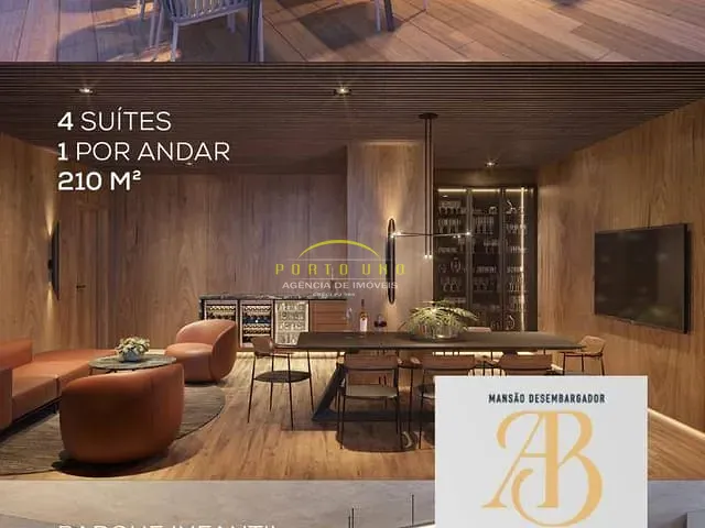 Apartamento com 210m² 4 quartos e 6 banheiros, à venda, no bairro Graça em Salvador