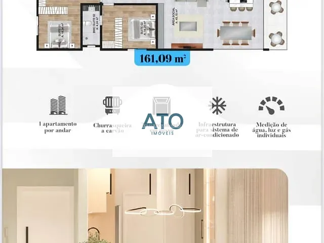 Apartamento 3 quartos e 4 banheiros, à venda, no bairro Centro em Tijucas