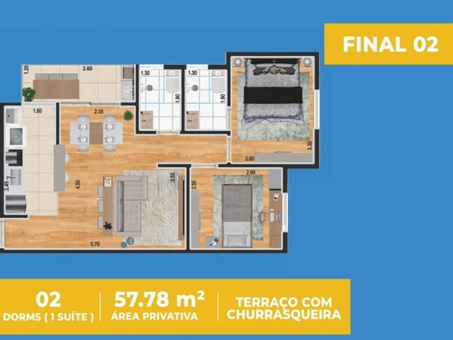 Foto do Apartamento - Apartamento à venda, 58 m² por R$ 419.698,90 - Vila Metalúrgica - Santo André/SP | Petrucci Administracao De Imoveis Ltda