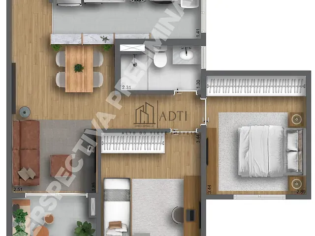 Apartamento 2 quartos e 1 banheiro, à venda, no bairro Jardim São Pedro em Mogi das Cruzes