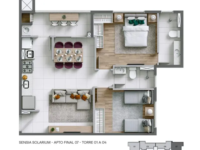 Apartamento 2 quartos e 1 banheiro, à venda, no bairro Cabral em Contagem