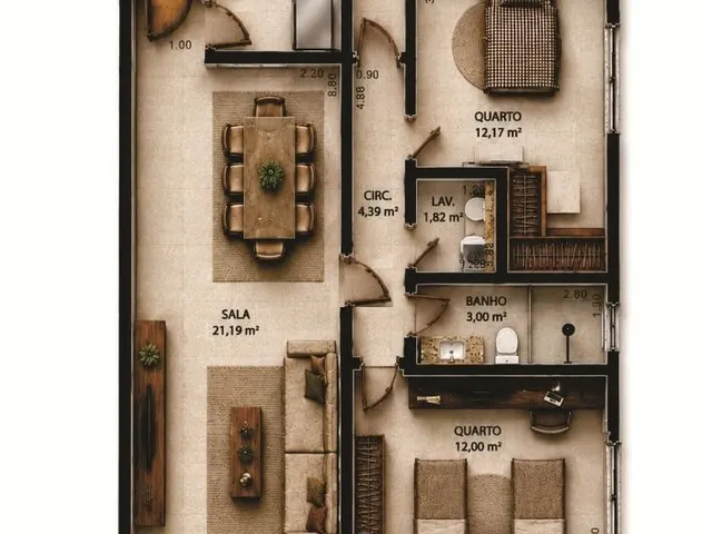 Apartamento 3 quartos e 2 banheiros, à venda, no bairro Costazul em Rio das Ostras
