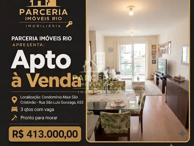 Apartamento com 60m² 3 quartos e 1 banheiro, à venda, no bairro São Cristóvão em Rio de Janeiro
