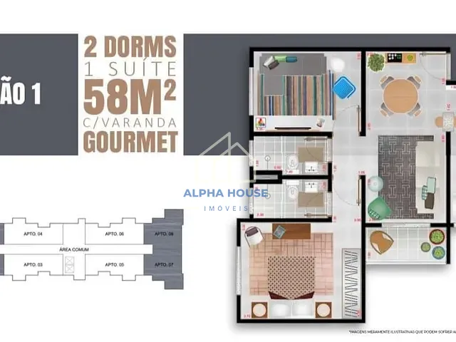 Apartamento 2 quartos e 1 banheiro, à venda, no bairro Nossa Senhora do Perpétuo Socorro em Pindamonhangaba