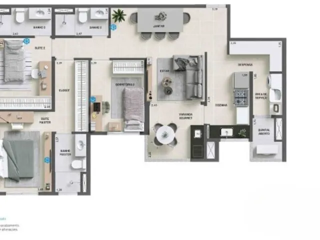 Apartamento 3 quartos e 3 banheiros, à venda, no bairro Vila Guiomar em Santo André