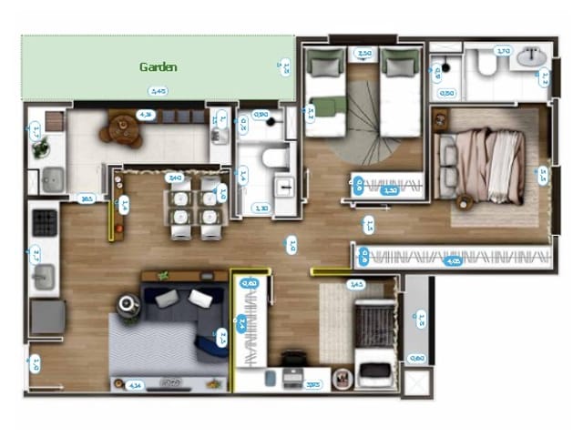 Apartamento com 79m² 3 quartos e 2 banheiros, à venda, no bairro Ana Celia em São José do Rio Preto