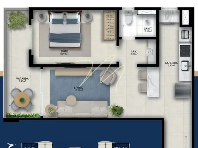 Apartamento 1 quarto e 1 banheiro, à venda, no bairro São Francisco em Ilhéus