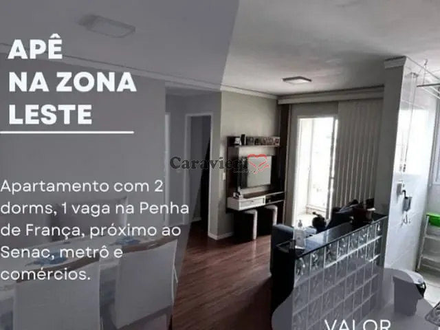 Apartamento 2 quartos e 1 banheiro, à venda, no bairro Penha de França em São Paulo