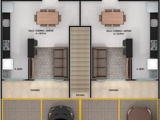Apartamento com 55m² 2 quartos e 1 banheiro, à venda, no bairro Espinheiros em Itajaí