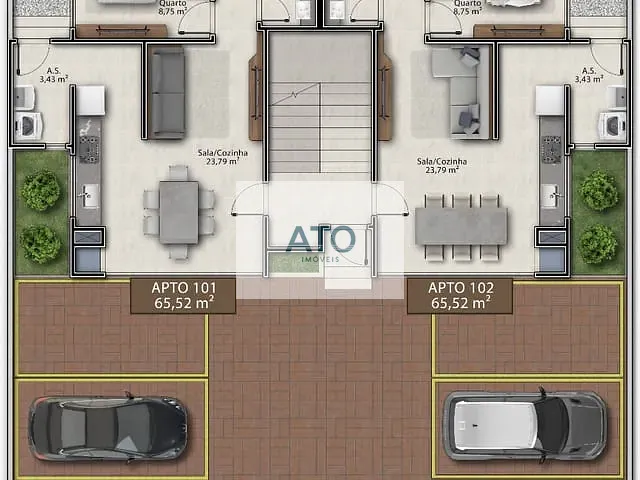 Apartamento 2 quartos e 1 banheiro, à venda, no bairro areias em Tijucas