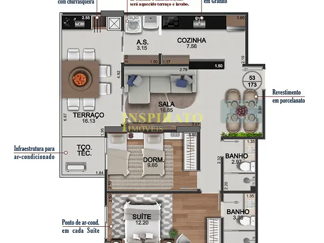 Apartamento 2 quartos e 2 banheiros, à venda, no bairro Caiçara em Praia Grande