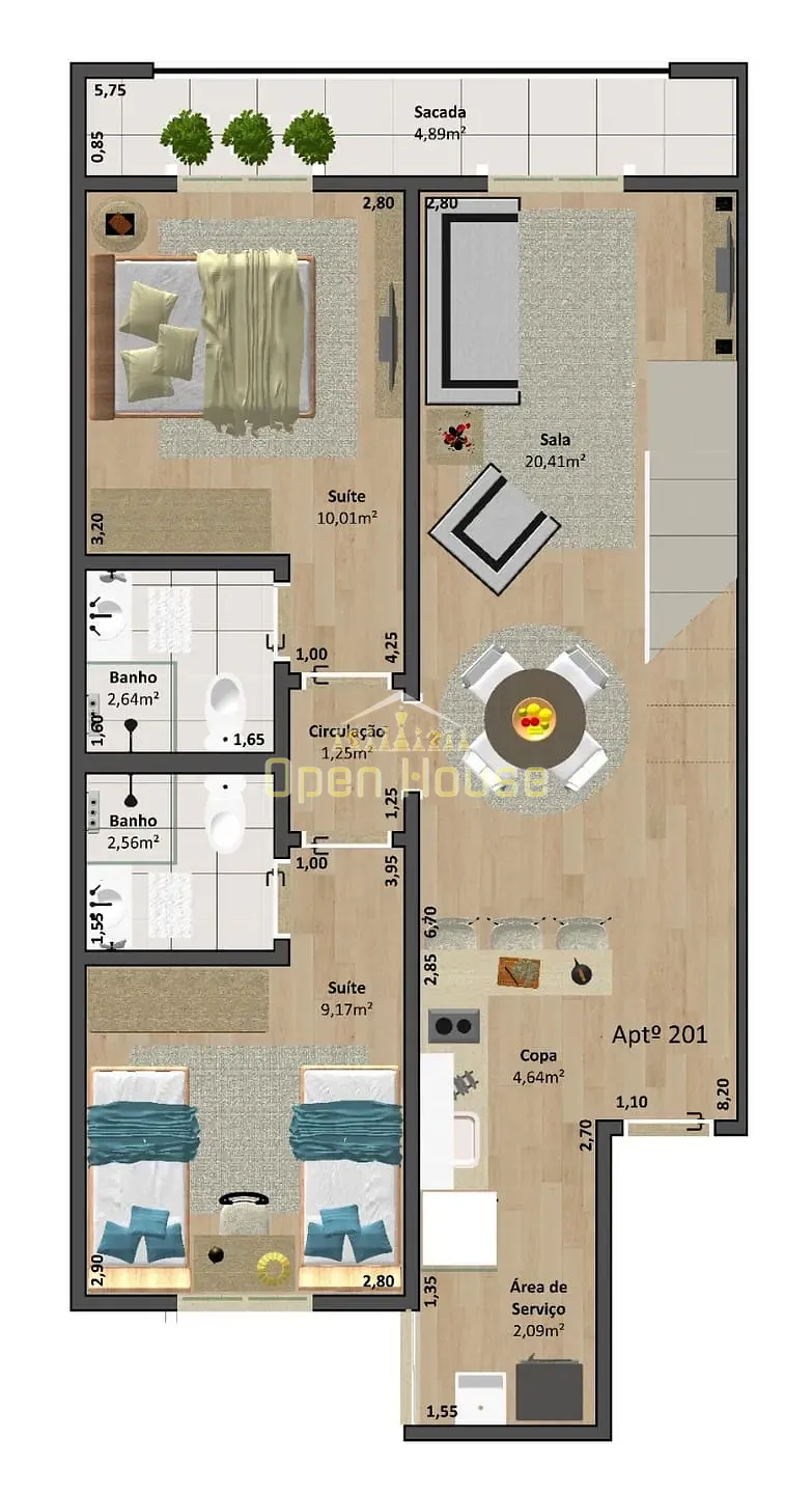 Apartamento, 2 quartos, 61 m² - Foto 9
