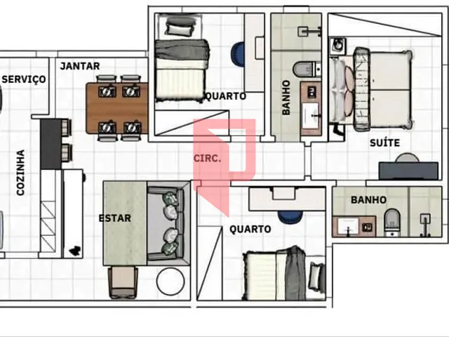 Apartamento com 72m² 3 quartos e 2 banheiros, à venda, no bairro Caiçaras em Belo Horizonte