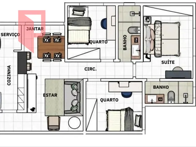 Apartamento com 72m² 3 quartos e 2 banheiros, à venda, no bairro Caiçaras em Belo Horizonte
